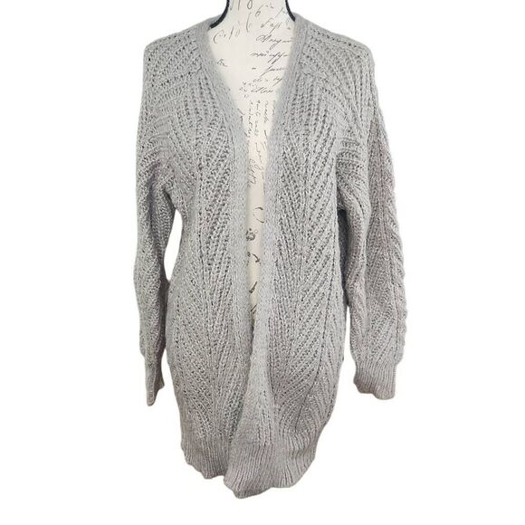 Universal Thread Women's Size Small Gray Chunky Knit Cardigan Sweater - Picture 1 of 7